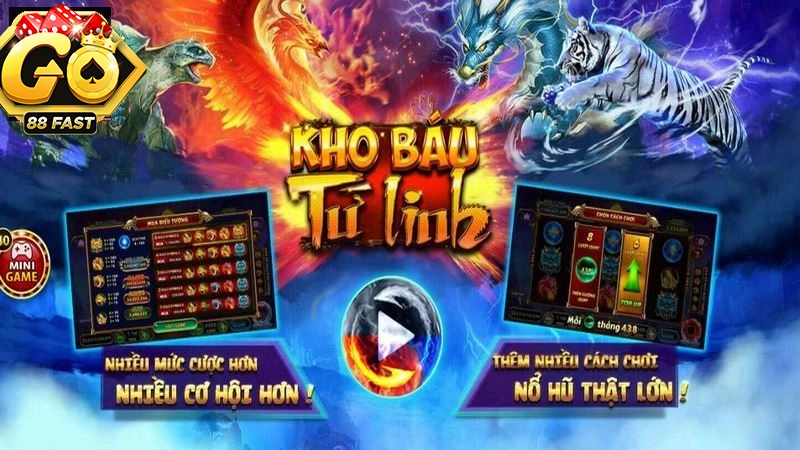 Go88 fast mang đến nhiều ưu đãi thú vị khi tham gia trò chơi kho báu tứ linh
